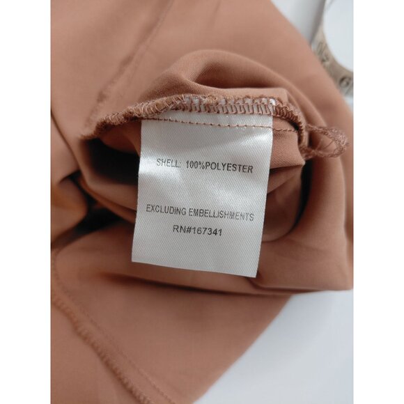 Hello Molly XS Cutout Satin Midi Dress Copper US 2 - Picture 4 of 11